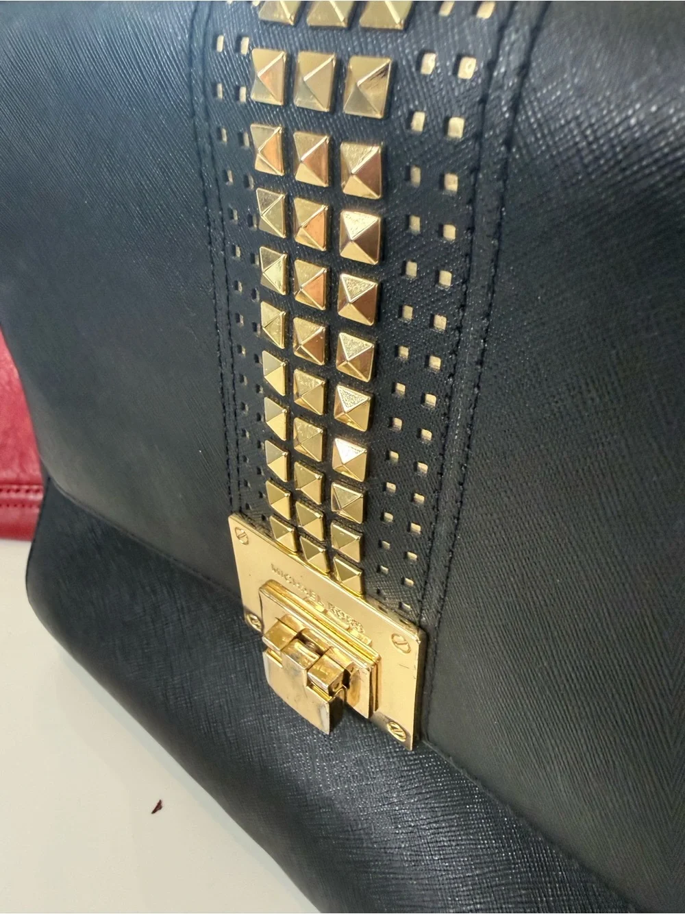 Black Stud-Accent Top Handle Bag - Women